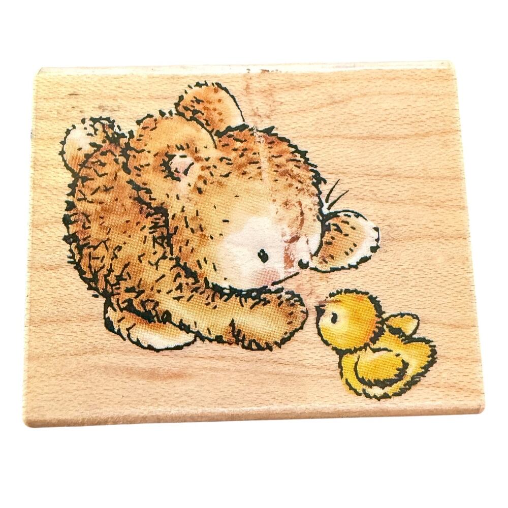 Penny Black HTF Bunny Talk 612D Chic Crafting Cardmaking RARE Rubber Stamp